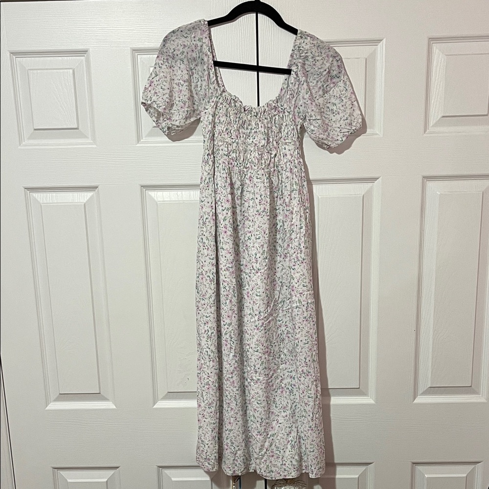 Ever New Floral Puff Sleeve Maxi Dress - Pink and White